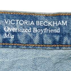Pre Owned Victoria Beckham Blue Washed Denim Oversized Boyfriend Jeans XL Waist 34"