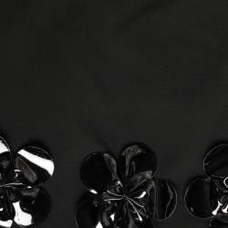Pre Owned Victoria Beckham Black Wool Floral Detail Mini Skirt M