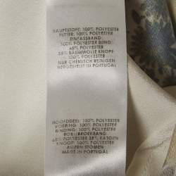 Pre Owned Victoria Victoria Beckham Off-White Floral Print Satin Trousers S