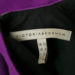Pre Owned Victoria Beckham Purple Silk Blend Sleeveless Sheath Dress M
