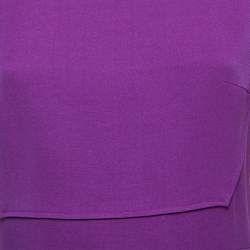 Pre Owned Victoria Beckham Purple Silk Blend Sleeveless Sheath Dress M