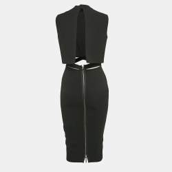 Pre Owned Victoria Beckham Black Crepe Cut-Out Detail Short Dress S 