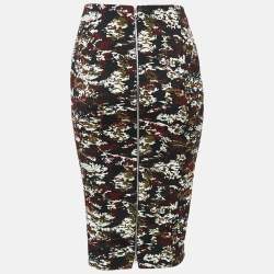 Pre Owned Victoria Beckham Multicolor Camouflage Jacquard Pencil Skirt S