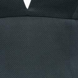Pre Owned Victoria Beckham Black Cotton Canvas Plunging Neck Sheath Dress M