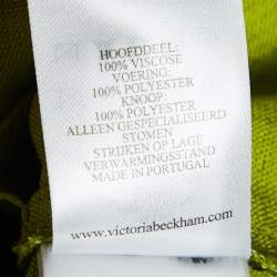 Pre Owned Victoria Beckham Green Crepe Shirt and Flared Pants Set S