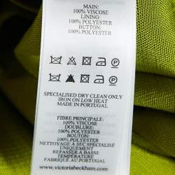 Pre Owned Victoria Beckham Green Crepe Shirt and Flared Pants Set S