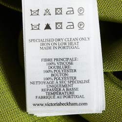 Pre Owned Victoria Beckham Green Crepe Shirt and Flared Pants Set S