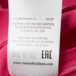 Pre Owned Victoria Beckham Pink Wool Blend Paneled Midi Sheath Dress M