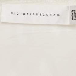 Victoria Beckham White Floral Lace Wrap Maxi Skirt S