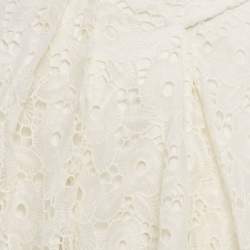 Victoria Beckham White Floral Lace Wrap Maxi Skirt S
