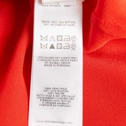 مملوكة مسبقًا Victoria Beckham Red Silk Drape Style Midi Dress M