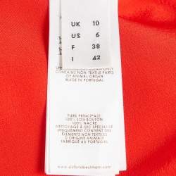 مملوكة مسبقًا Victoria Beckham Red Silk Drape Style Midi Dress M