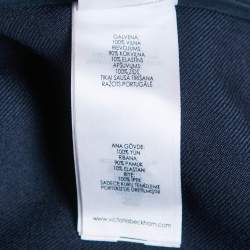 Pre Owned Victoria Beckham Blue Side Stripe Gabardine Pullover M