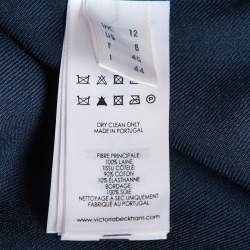 Pre Owned Victoria Beckham Blue Side Stripe Gabardine Pullover M