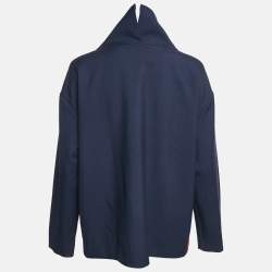 Pre Owned Victoria Beckham Blue Side Stripe Gabardine Pullover M