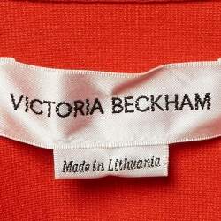 Victoria Beckham Red Jersey Fitted Button Front Shirt M