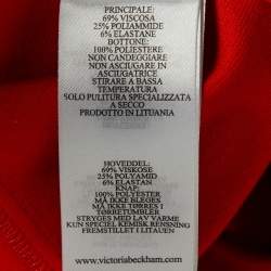 Victoria Beckham Red Jersey Fitted Button Front Shirt M