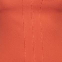 Pre Owned Victoria Beckham Red Crepe Sweetheart Neck Sleeveless Midi Dress S