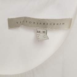 Victoria Beckham White Cotton Open Back Blouse M