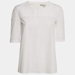 Victoria Beckham White Cotton Open Back Blouse M