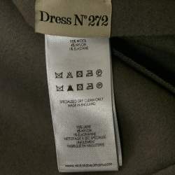 Victoria Beckham Grey Wool Shift Midi Dress L