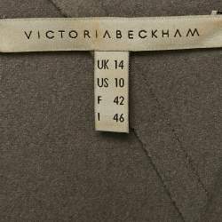 Victoria Beckham Grey Wool Shift Midi Dress L
