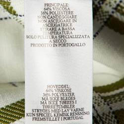 Pre Owned Victoria Beckham White Checked Canvas Plunge V-Neck Mini Dress M