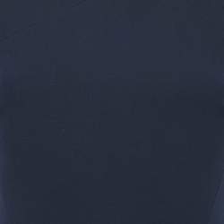 Victoria Beckham Navy Blue Silk Blend Cut-Out Shoulder Sheath Dress S