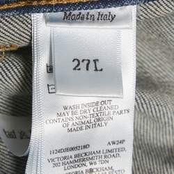 Victoria Beckham Black Faded Denim Flared High Rise Jeans S Waist 27"