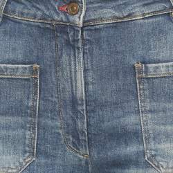 Victoria Beckham Black Faded Denim Flared High Rise Jeans S Waist 27"