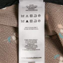 Pre Owned Victoria Beckham Black Floral Print Textured Satin Midi Skirt S