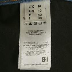 Pre Owned Victoria Beckham Blue/Black Denim Midi Skirt L