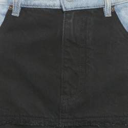 Pre Owned Victoria Beckham Blue/Black Denim Midi Skirt L