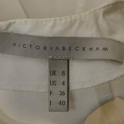 Pre Owned Victoria Beckham White Cotton Pleated Top S