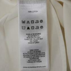 Pre Owned Victoria Beckham White Cotton Pleated Top S