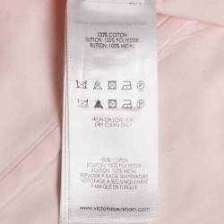 Pre Owned Victoria Beckham Pink Cotton Sleeveless Collared Top S