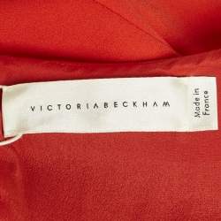 Pre Owned Victoria Beckham Red Crepe Bodycon Dress S