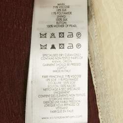 Pre Owned Victoria Beckham Multicolor/Cream Textured Crepe Oversized Shirt XS