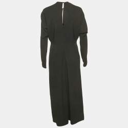 Pre Owned Victoria Beckham Black Crepe Midi Dress M 