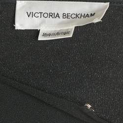 Pre Owned Victoria Beckham Black Crepe Midi Dress M 
