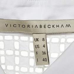 Pre Owned Victoria Beckham White Cotton Lace panel Detail Shirt S