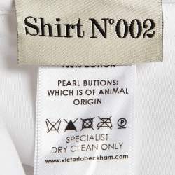 Pre Owned Victoria Beckham White Cotton Lace panel Detail Shirt S