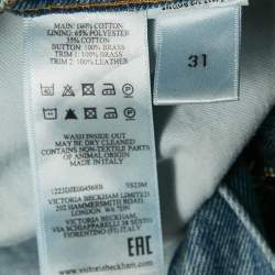 Pre Owned Victoria Beckham Blue High Waisted Denim Straight Leg Julia Jeans L Waist 31"