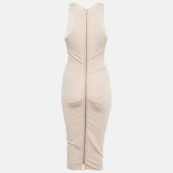 Pre Owned Victoria Beckham Pink Stretch Knit Midi Bodycon Dress S