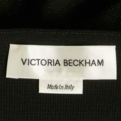 Pre Owned Victoria Beckham Black Knit Lace Trimmed Midi Dress M