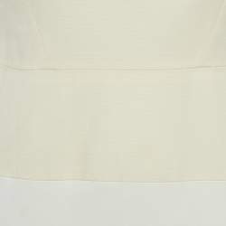 Pre Owned Victoria Beckham Off-White Cotton Blend Sleeveless Short Dress M