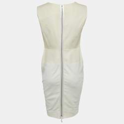 Pre Owned Victoria Beckham Off-White Cotton Blend Sleeveless Short Dress M