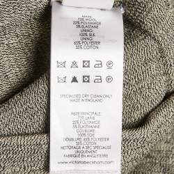 Pre Owned Victoria Beckham Grey Wool Blend Sheath Midi Dress S 