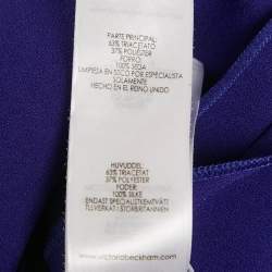 Pre Owned Victoria Beckham Purple Crepe Sheath Midi Dress S