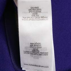 Pre Owned Victoria Beckham Purple Crepe Sheath Midi Dress S
